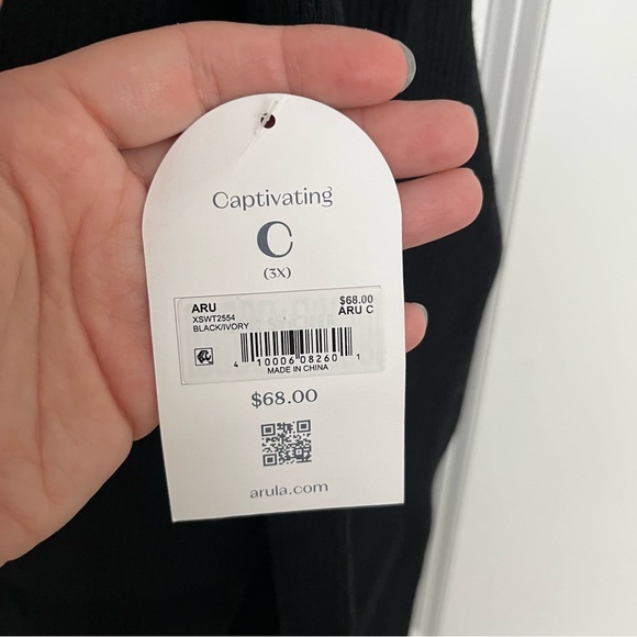 NEW Arula Black Ribbon Sweater Plus Size C / 3X NWT - Picture 7 of 8